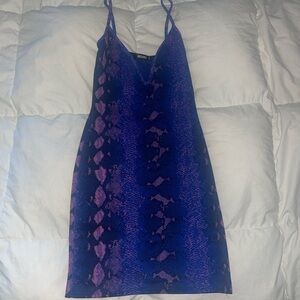 Missguided+ Vibrant Blue and Purple Mini Dress